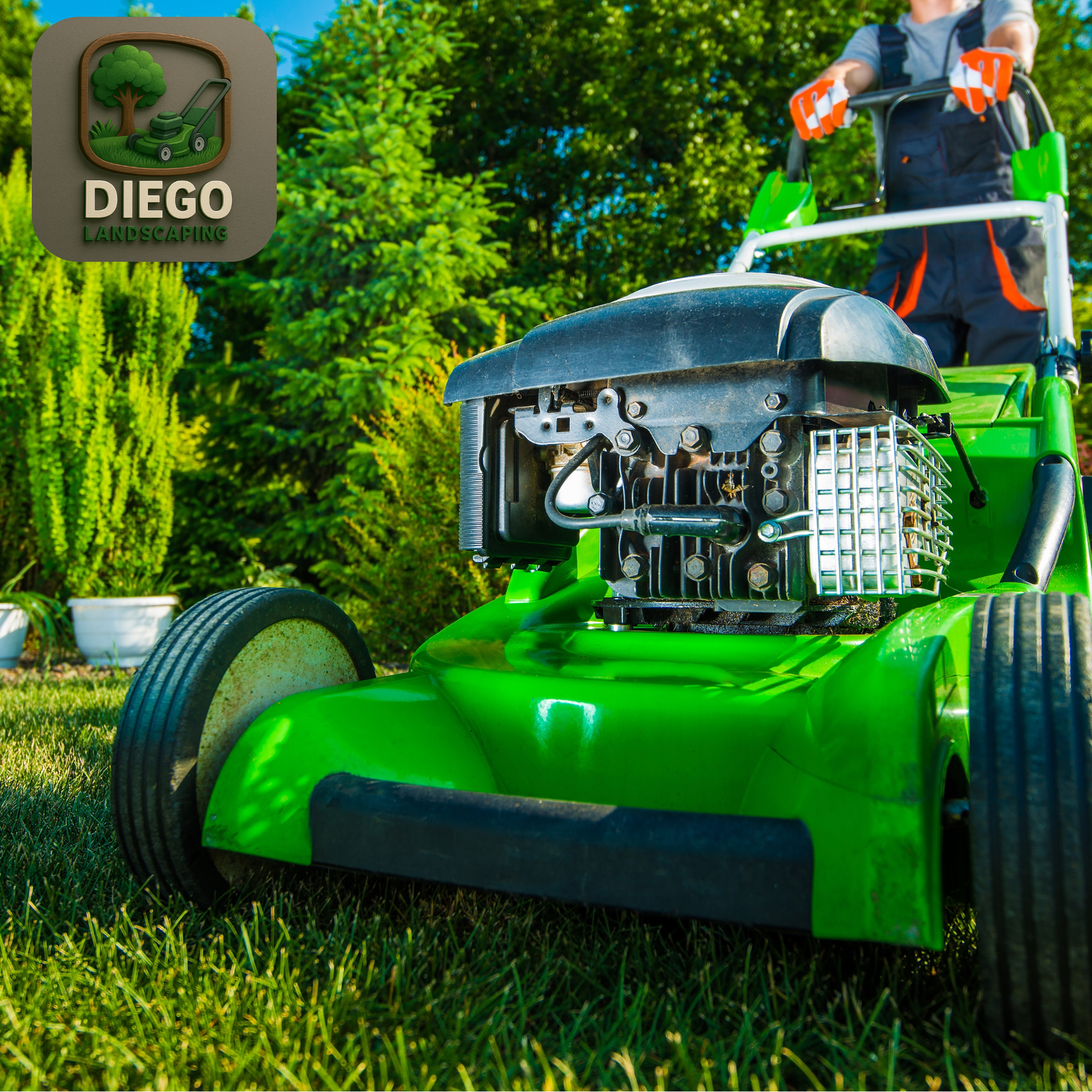 Beautifully cut green lawn with tidy edges